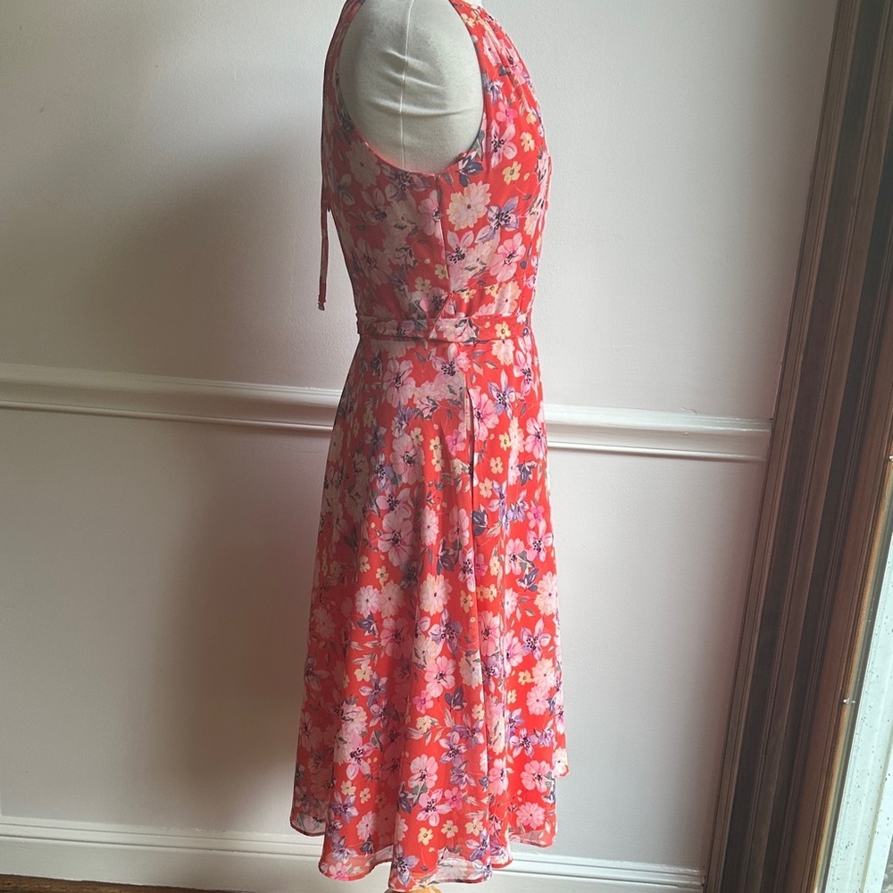 Eliza J Halter Neckline Floral Dress in Red and Pink Floral Size 8 NWT - Picture 7 of 12
